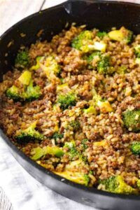 Honey Garlic Ground Beef and Rice with Broccoli THIS IS NOT DIET FOOD